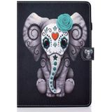 Geschilderd patroon TPU horizontale flip lederen beschermhoes voor iPad mini / mini 2 / mini 3 / mini 4 (Rose Elephant)