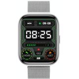 G69 1 69 inch vierkante kleurenscherm IP68 waterdicht slim horloge  ondersteuning bloeddruk monitoring / slaap monitoring / hartslag monitoring  stijl: stalen band (zilver)
