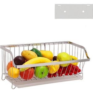 304 RVS wandmontage keuken rek opknoping plantaardige fruit mand