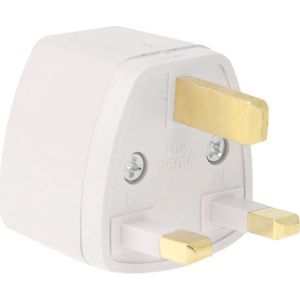 Steek Adapter  Travel Power Adaptor met UK Socket Plug(White)