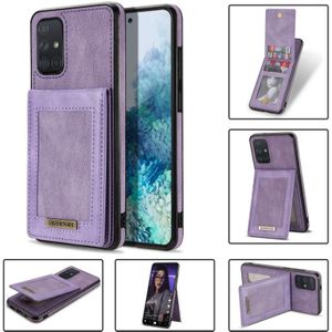 Voor Samsung Galaxy A71 4G N. Bekus Verticale Flip Card Slot RFID Telefoon Case (Paars)