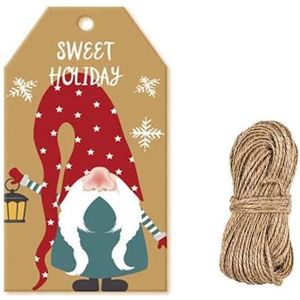 2 Packs Christmas Decoration Kraft Paper Tag Card-label met Jute Twine (kaart 2)