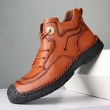 AC007 Herfst en Winter Mannen Martin Laarzen Lederen High-Top Outdoor Warme Schoenen  Grootte: 39 (Bruin)