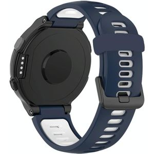 Voor Garmin Forerunner 220/230/235/620/630/735XT Tweekleurige Siliconen Vervangingsband Horlogeband (Blauw+Wit)
