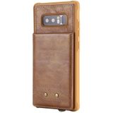 Voor Galaxy Note 8 Vertical Flip Shockproof Leather Protective Case met Long Rope  Support Card Slots & Bracket & Photo Holder & Wallet Function(Brown)