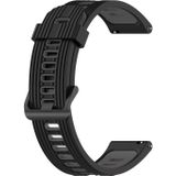 Voor Garmin vivoactive 3 muziek 20 mm verticaal patroon tweekleurige siliconen horlogeband (zwart+grijs)