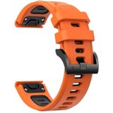 Voor Garmin Fenix ??6X Pro 26 mm tweekleurige sport siliconen horlogeband (oranje + zwart)