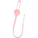M010087 4 STUKS Siliconen Baby Teether Anti-Dropping Chain Kinderen Fopspeen Anti-Dropping Strap (Roze)