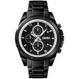 SKMEI 1378 mode mannen Business Leisure Watch 30m waterdicht metalen Quartz Wrist Watch(Black)