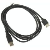 USB 2.0 A mannetje naar A vrouwtje verleng kabel  Lengte: 1.5 meter (zwart)