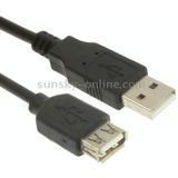 USB 2.0 A mannetje naar A vrouwtje verleng kabel  Lengte: 1.5 meter (zwart)