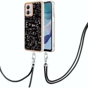 For Motorola Moto G53 / G13 / G23 Electroplating Dual-side IMD Phone Case with Lanyard(Equation)