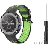 Voor Huawei Watch GT Cyber tweekleurige ademende horlogeband (zwart + groen)