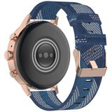 18mm Stripe Weave Nylon Pols Strap Watch Band voor Fossil Female Sport / Charter HR / Gen 4 Q Venture HR (Blauw)