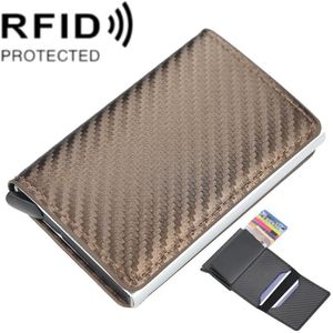 Baellerry RFID anti-diefstal geruite lederen portemonnee metalen aluminium doos automatische uitwerptype kaarthouder