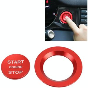 Auto Motor Start Key Push Button Ring Trim Metalen Sticker Decoratie voor Land Rover / Jaguar (Rood)