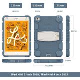 3-laags beschermingscherm frame + pc + siliconen schokbestendige combinatiecommissie met houder voor iPad mini 5/4 (korenbloem blauw)