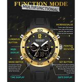 Sanda 3106 Dual Digital Display Mannen Buitensporten Lichtgevend Schokbestendig Elektronisch Horloge (zwart Goud)