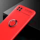 Voor Xiaomi Poco C3 Metalen Ring Houder 360 graden roterende TPU-behuizing (Rood+Rood)