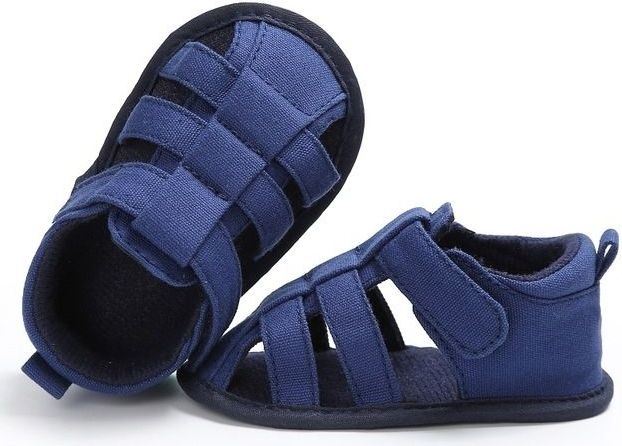 Baby Soft Bottom Canvas Peuter schoenen ademende sandalen  grootte: 11cm (Blauw)