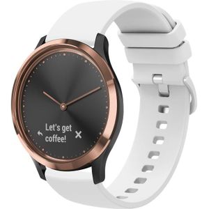 Voor Garmin Vivomove HR Sport 20mm Effen Kleur Zachte Siliconen Horlogeband (Wit)