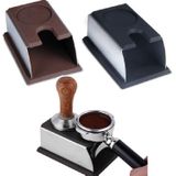 RVS siliconen espresso koffie Tamper stand Barista tool poeder pad Hammer pad (bruin)
