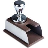 RVS siliconen espresso koffie Tamper stand Barista tool poeder pad Hammer pad (bruin)