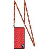 Elegant Rhombic Pattern Microfiber Leather + TPU Shockproof Case met Crossbody Strap-ketting voor iPhone XR