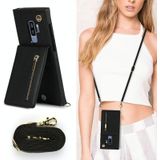 Voor Samsung Galaxy S9 Plus Cross-Body Zipper Square TPU + PU Back Cover Case met Houder & Card Slots & Wallet & Strap (Black)