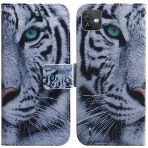 For Wiko Y82 Coloured Drawing Leather Phone Case(Tiger)