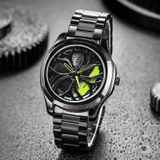 Sanda P1065 Wielreeks Casual Steel Band Quartz Horloge voor Mannen (Silver Green)