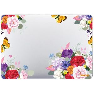 Enkay Flower Series Patroon Laotop Beschermend Crystal Case voor MacBook Air 13.3 Inch A1932 / A2179 / A2337 (Rose)