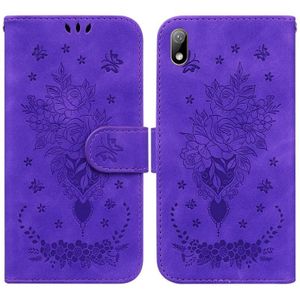 Voor Huawei Y5 2019 / Honor 8s Butterfly Rose Lederen telefoonhoesje