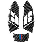 5 in 1 Car Carbon Fiber Tricolor Stuurwiel Knop Decoratieve Sticker voor BMW 5 Serie E60 2004-2010  Links en Rechts Drive Universal