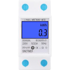 DDS528L BACKLACHT Display Home Single-Fase Rail Energy Meter 5-32A (230V 50Hz)