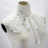 Holle in water oplosbare nep kraag omslagdoek jurk decoratieve kraag (wit)