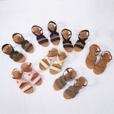 Vrouwen platte vismond sandalen elastische band Romeinse sandalen  maat: 42