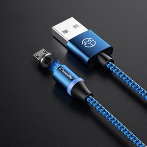 CaseMe Series 2 USB naar Micro USB magnetische oplaadkabel  lengte: 1 m (donkerblauw)