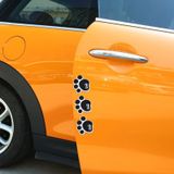 4-delige hond voetafdruk vorm Cartoon stijl PVC auto Auto Bescherming anti-kras deur Guard decoratieve Sticker (zwart)