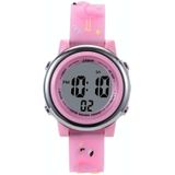 JNEW A380-86576 Student Cartoon Flamingo Waterdicht Lichtgevend Multifunctioneel LED Electronic Watch (Pink)