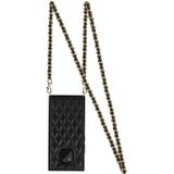 Voor Huawei Mate 20 Pro Elegant Rhombic Pattern Microfiber Leather + TPU Shockproof Case met Crossbody Strap Chain (Black)