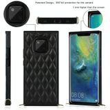 Voor Huawei Mate 20 Pro Elegant Rhombic Pattern Microfiber Leather + TPU Shockproof Case met Crossbody Strap Chain (Black)