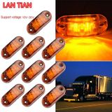 2 PC's DC 10-30V Auto Truck Trailer Piranha LED Indicator lichten lamp zijmarkeringslicht  lichte kleur: geel