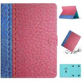 Voor 7 inch tablet stiksels effen kleur lederen tablet hoes (rose rood)