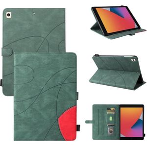 Dual-Color Splicing Horizontale Flip PU Lederen Case met Houder & Card Slots & Slaap / Weks-up Functie voor iPad 9.7 (2018/2017) (Groen)