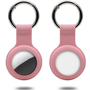 Siliconen hoesje met sleutelhanger ring voor AirTag (roze)