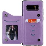 Voor Galaxy Note 8 Zes Katten Embossing Patroon Beschermhoes met Houder & Card Slots & Photo Frame(Purple)