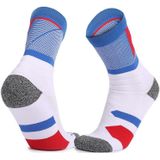 Basketbal sokken dikke handdoek bodem hoge buis sokken (wit blauw)