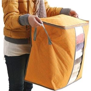 2 PC's draagbare opslag Bag Box niet geweven Underbed Pouch opbergdoos kleding Storaging tas  kleur: oranje