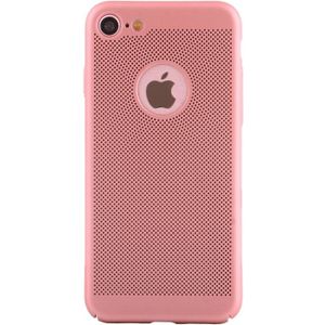 Voor iPhone 8 & 7 lichtgewicht ademend volledige PC Shockproof beschermende back cover Case (roze)